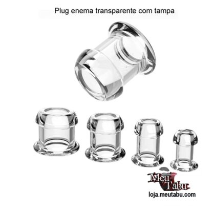 Plug enema transparente com tampa