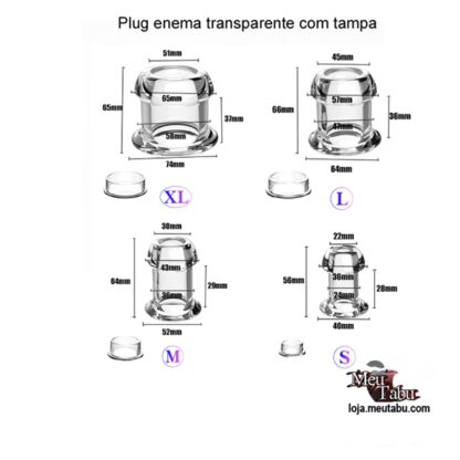 Plug enema transparente com tampa