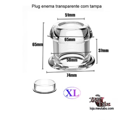 Plug enema transparente com tampa