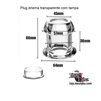 Plug enema transparente com tampa