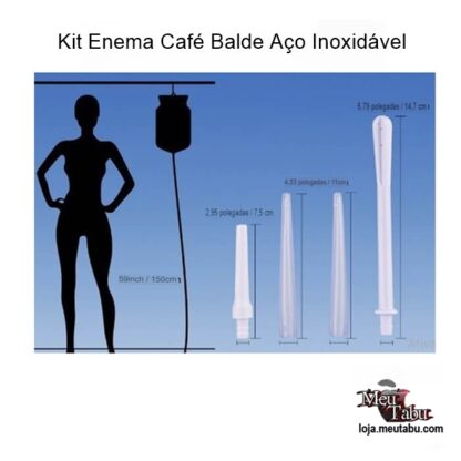 Este Kit Enema Café é reutilizável, inodoro, livre de bpa e ftalatos, de aço inoxidável, silicone e pvc. Alguns dos benefícios: Limpeza do cólon. Auxílio na perda de peso. Alívio na Constipação. Eliminação de gordura acumulada, resíduos, toxinas e parasitas.