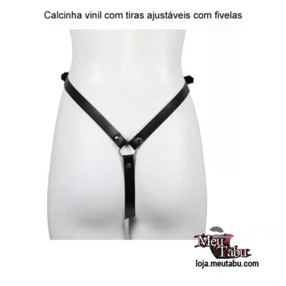 Calcinha vinil com tiras ajustáveis com fivelas meutabu.com