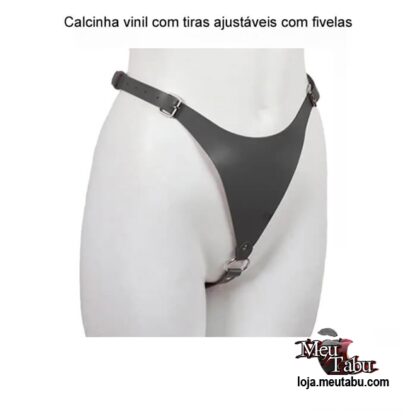 Calcinha vinil com tiras ajustáveis com fivelas meutabu.com