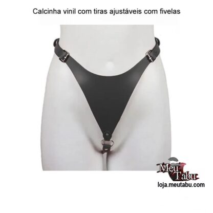 Calcinha vinil com tiras ajustáveis com fivelas meutabu.com