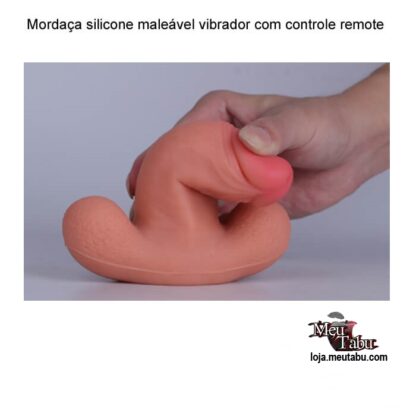 Mordaça silicone maleável vibrador com controle remote meutabu.com