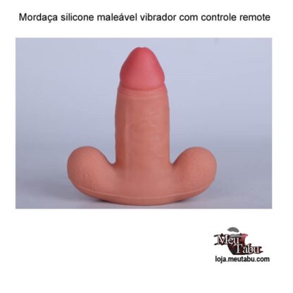 Mordaça silicone maleável vibrador com controle remote meutabu.com