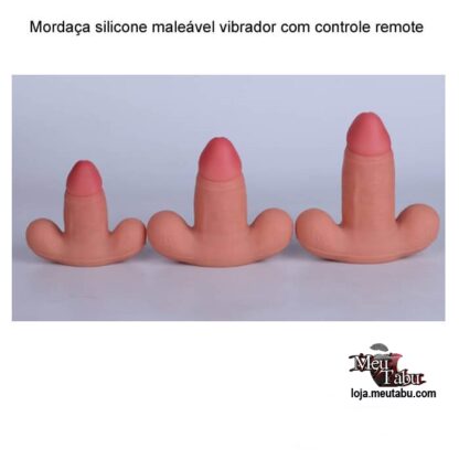 Mordaça silicone maleável vibrador com controle remote meutabu.com