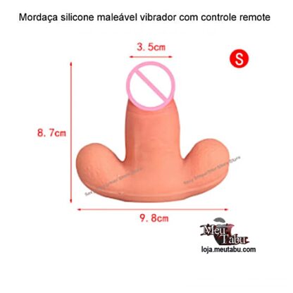 Mordaça silicone maleável vibrador com controle remote meutabu.com