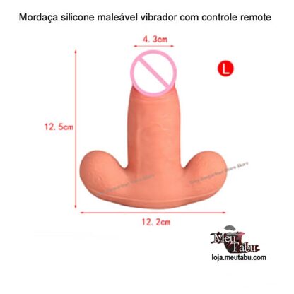 Mordaça silicone maleável vibrador com controle remote meutabu.com