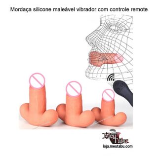 Mordaça silicone maleável vibrador com controle remote meutabu.com