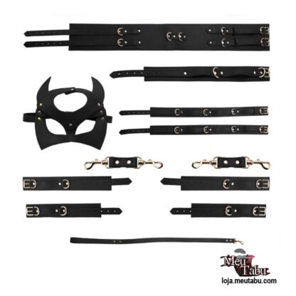 Kit bondage com 7 peças preto meutabu