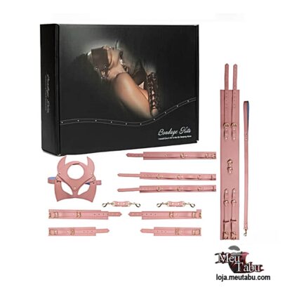 Kit bondage com 7 peças rosa meutabu