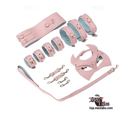 Kit bondage com 7 peças rosa meutabu