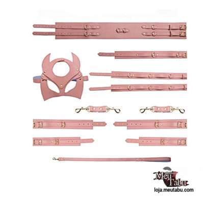 Kit bondage com 7 peças rosa meutabu