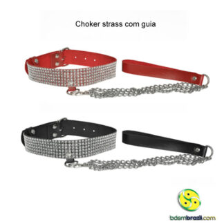 Choker strass com guia