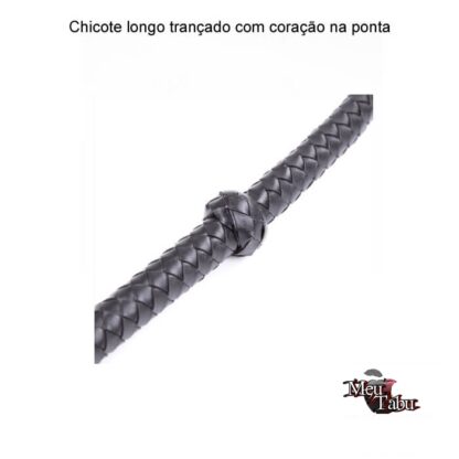 Chicote longo trançado com coração na ponta meutabu