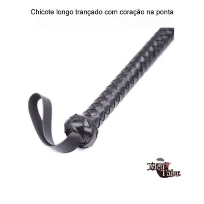 Chicote longo trançado com coração na ponta meutabu