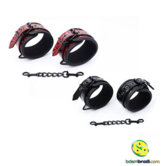 Algemas brilhantes com corrente metal e fecho