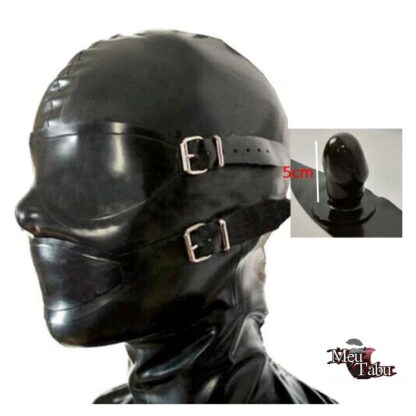 Capuz de latex com tapa olhos e boca removíveis meutabu
