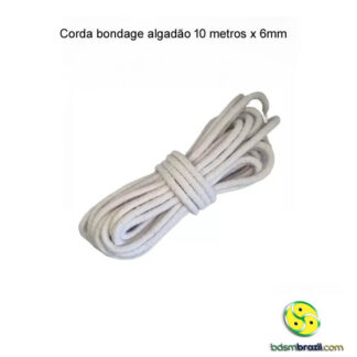 Corda bondage algadão 10 metros x 6mm - Branco