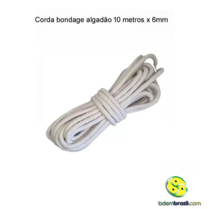 Corda bondage algadão 10 metros x 6mm - Branco