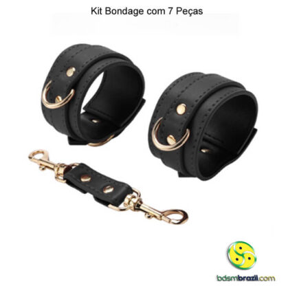 Kit Bondage com 7 Peças - Preto - Imagem 8