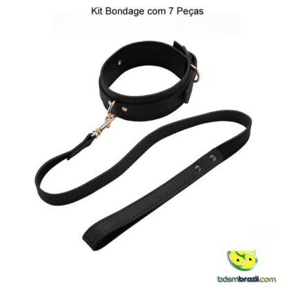 Kit Bondage com 7 Peças - Preto - Imagem 9