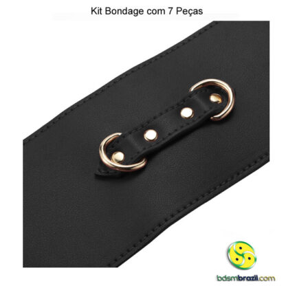 Kit Bondage com 7 Peças - Preto - Imagem 11