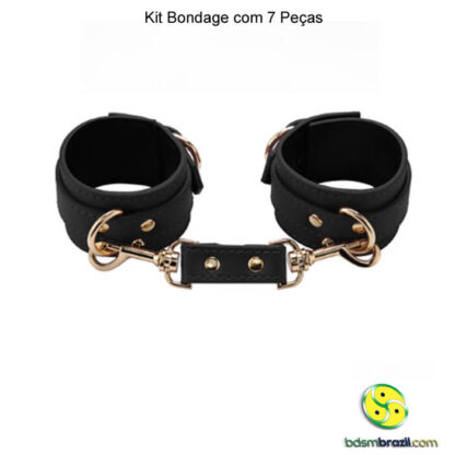 Kit Bondage com 7 Peças - Preto - Imagem 13
