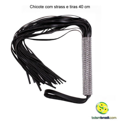 Chicote com strass e tiras 40 cm