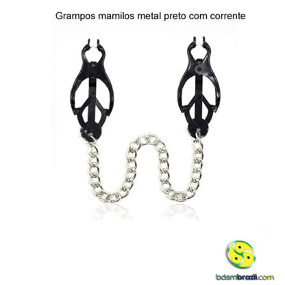 Grampos mamilos metal com corrente