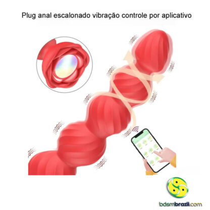 Plug anal escalonado vibração controle por aplicativo - Imagem 3