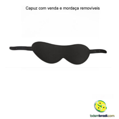 Capuz com venda e mordaça removíveis - Imagem 2
