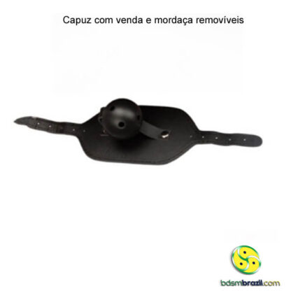 Capuz com venda e mordaça removíveis - Imagem 3