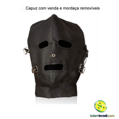 Capuz com venda e mordaça removíveis - Imagem 4