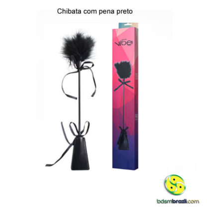 Chibata com pena preto - Imagem 2