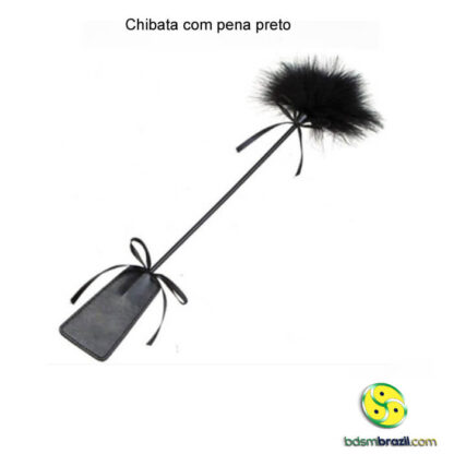 Chibata com pena preto - Imagem 3