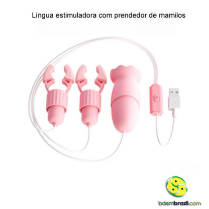 Língua estimuladora com prendedor de mamilos - Imagem 3