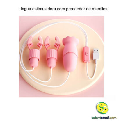 Língua estimuladora com prendedor de mamilos - Imagem 5