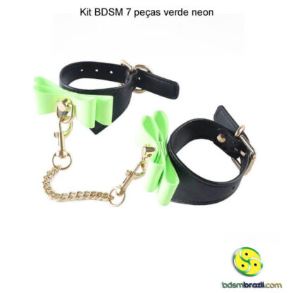 Kit BDSM 7 peças verde neon - Imagem 4