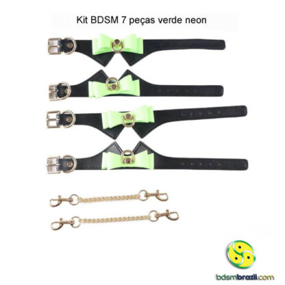Kit BDSM 7 peças verde neon - Imagem 8