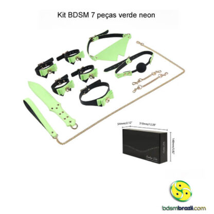 Kit BDSM 7 peças verde neon - Imagem 9