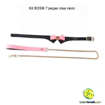 Kit BDSM 7 peças rosa neon - Imagem 5