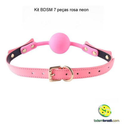 Kit BDSM 7 peças rosa neon - Imagem 8
