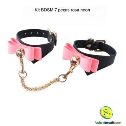 Kit BDSM 7 peças rosa neon - Imagem 9