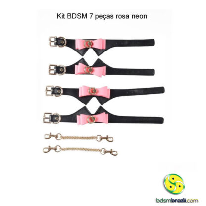 Kit BDSM 7 peças rosa neon - Imagem 10