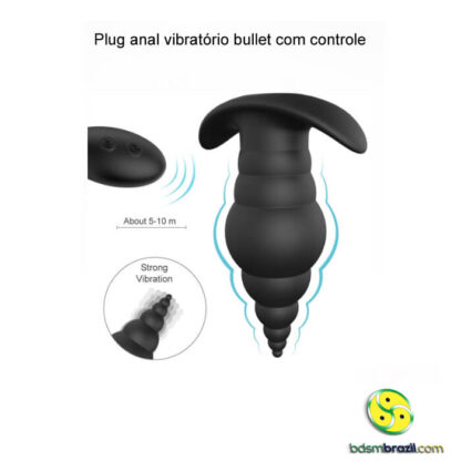Plug anal vibratório bullet com controle - Imagem 2