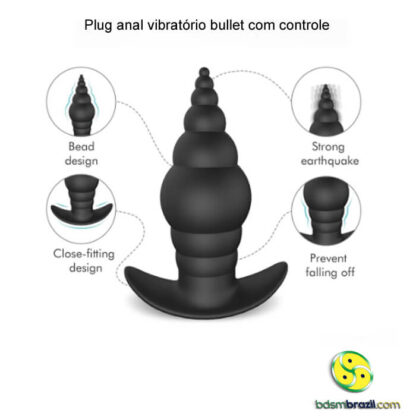 Plug anal vibratório bullet com controle - Imagem 6