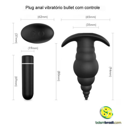 Plug anal vibratório bullet com controle - Imagem 8
