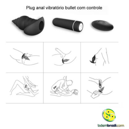 Plug anal vibratório bullet com controle - Imagem 9